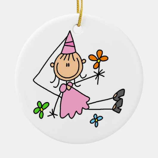 Roze koninklijke prinses keramisch ornament (Voorkant)