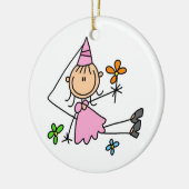 Roze koninklijke prinses keramisch ornament (Links)