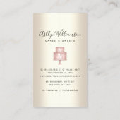 Roze kookbakkerij Glitter druppelt op goudkoortsde Visitekaartje (Achterkant)