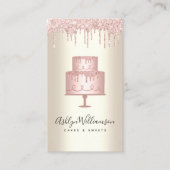 Roze kookbakkerij Glitter druppelt op goudkoortsde Visitekaartje (Voorkant)