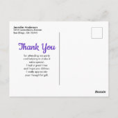 Roze kookcake Yum! Hartelijk Bedankt Briefkaart (Achterkant)