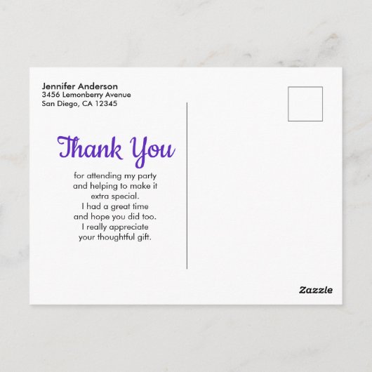 Roze kookcake Yum! Hartelijk Bedankt Briefkaart (Achterkant)