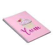 Roze kookcake Yum! Notitieboek (Rechterzijde)