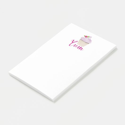 Roze kookcake Yum! Post-it® Notes (Schuin)