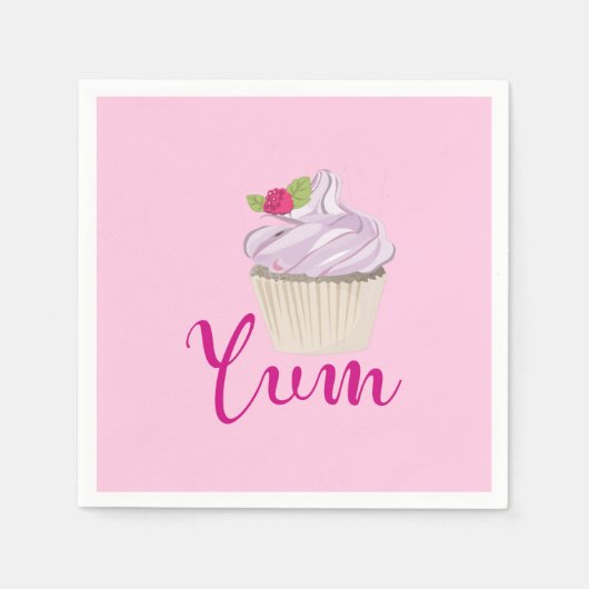 Roze kookcake Yum! Servetten (Voorkant)