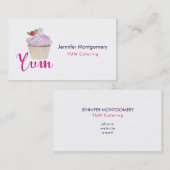 Roze kookcake Yum! Visitekaartje (Voorkant / Achterkant)