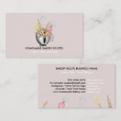 Roze kookpan Waterverf bakkerij Visitekaartje (Voorkant / Achterkant)