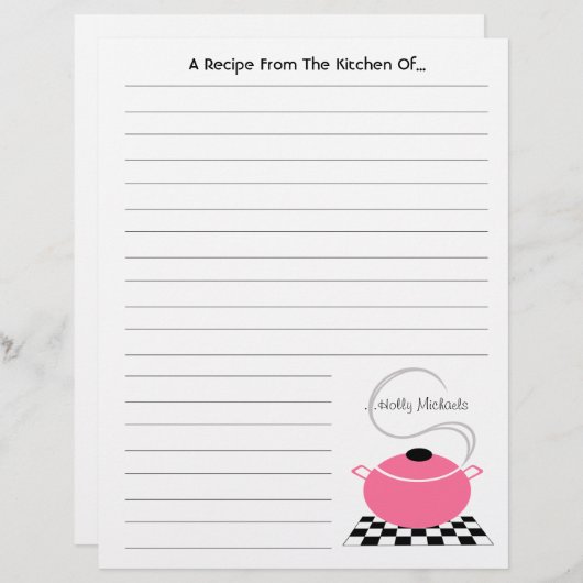 Roze kookpot uit de keuken van... Briefhoofd (Voorkant / Achterkant)