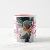 Roze kool mam hand met briefing moederdag foto tweekleurige koffiemok (Center)