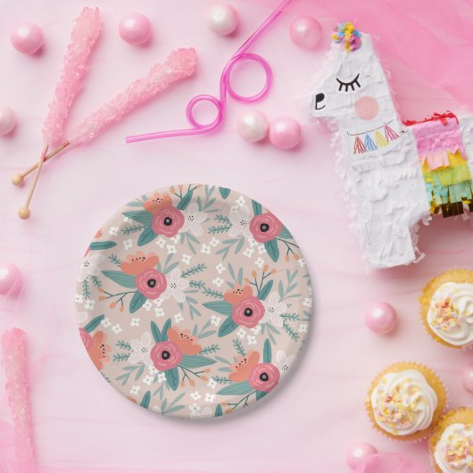 Roze Kool Roos Party Bord (Feest)