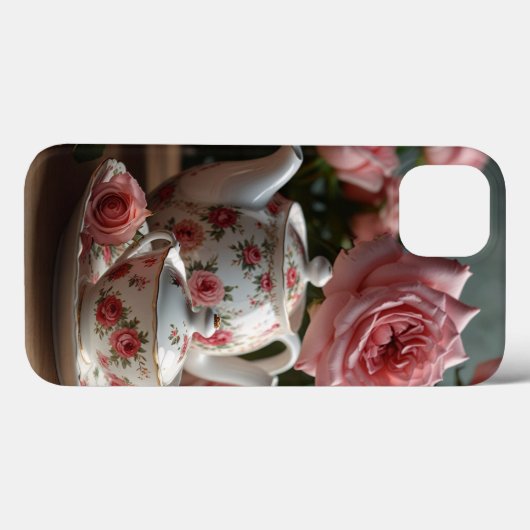 Roze Kool Roos Tea iPhone / iPad case (Achterkant (horizontaal))