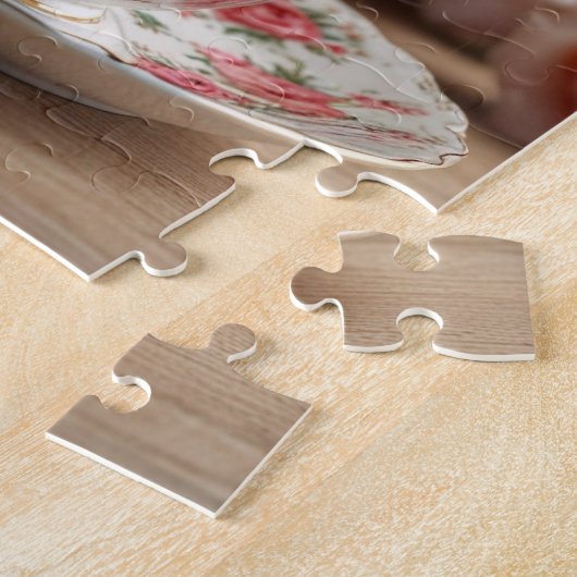 Roze Kool Roos Tea Legpuzzel (Zijkant)