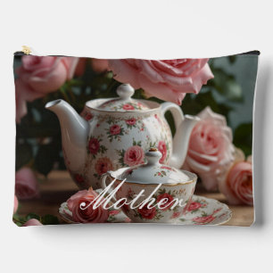 Roze Kool Roos Tea Print Cut Naaizak Etui