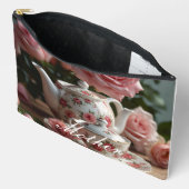 Roze Kool Roos Tea Print Cut Naaizak Etui (Open)