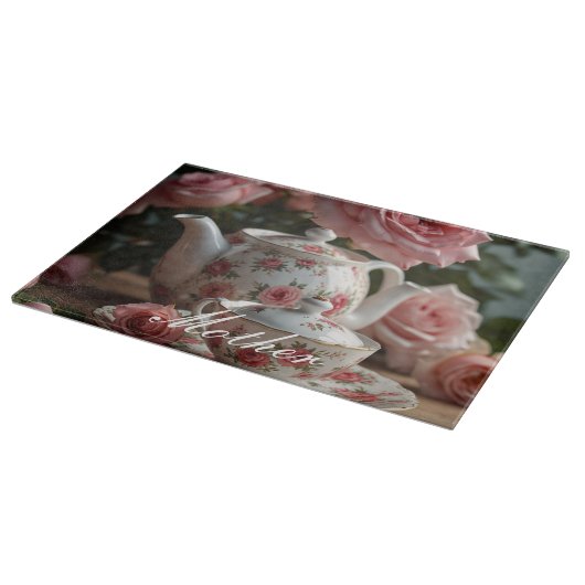 Roze Kool Roos Tea Snijplank (Hoek)