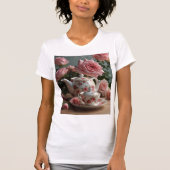 Roze Kool Roos Tea T-shirt (Voorkant)