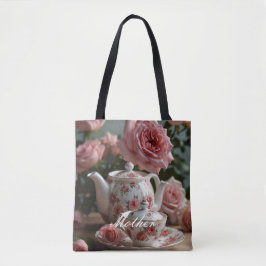 Roze Kool Roos Tea Tote Bag