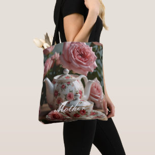 Roze Kool Roos Tea Tote Bag