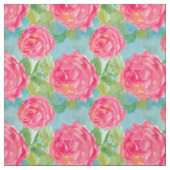 Roze Kool Rozen Waterverf Flower Art Stof (Swatch)