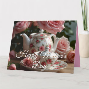 Roze Koolroos Thee Kaart