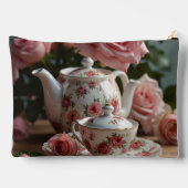 Roze Koolroze Thee Druk Snij Naai Tas (Achterkant)