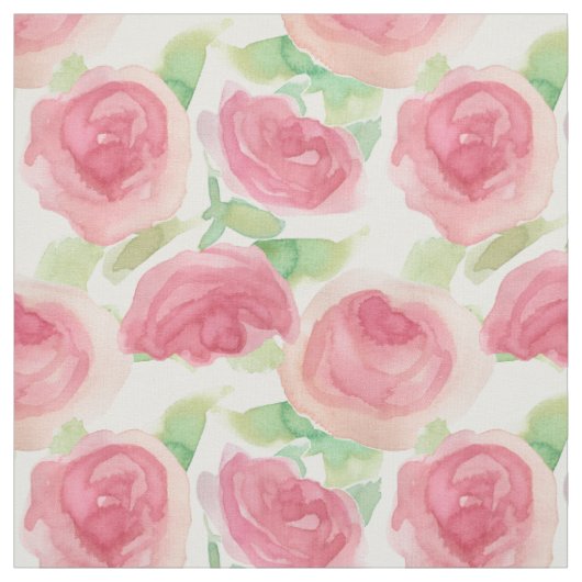 Roze Koolrozen Engelse Landelijke Bloemen  Stof (Swatch)