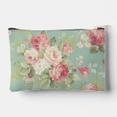 Roze koolrozen op aqua achtergrond etui (Achterkant)