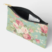 Roze koolrozen op aqua achtergrond etui (Open)
