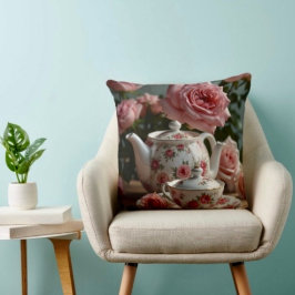 Roze Koolrozen Thee Kussen