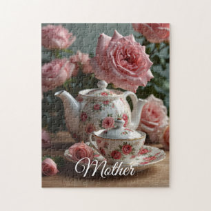 Roze Koolrozen Thee Legpuzzel