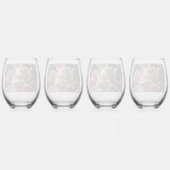 Roze Koolrozen Thee Wijnglas Zonder Voet (Achterkant)
