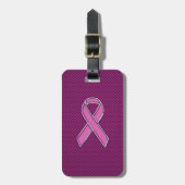 Roze koolstofbewustwording Fuchsia Carbon Fibre Bagagelabel (Voorkant verticaal)