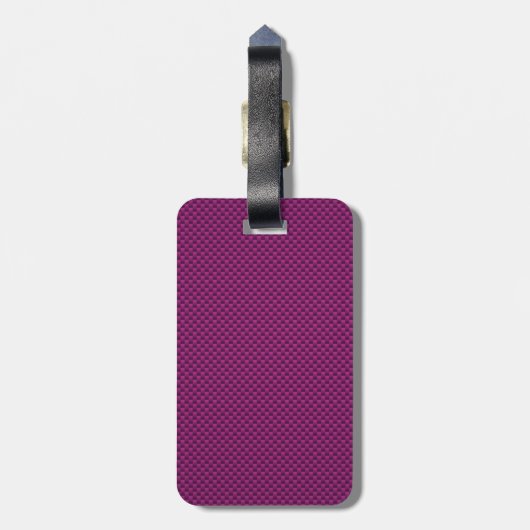 Roze koolstofbewustwording Fuchsia Carbon Fibre Bagagelabel (Achterkant verticaal)