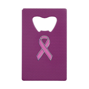 Roze koolstofbewustwording Fuchsia Carbon Fibre Creditkaart Flessenopener