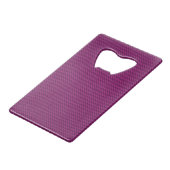 Roze koolstofbewustwording Fuchsia Carbon Fibre Creditkaart Flessenopener (Achterkant Gekanteld)