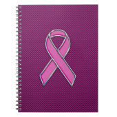 Roze koolstofbewustwording Fuchsia Carbon Fibre Notitieboek (Voorkant)