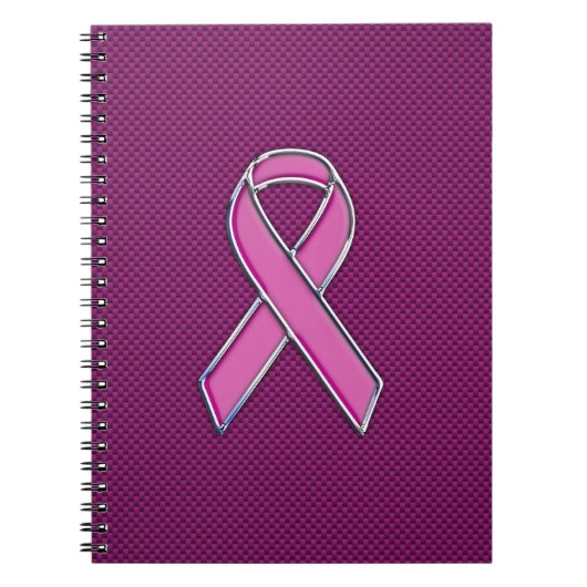 Roze koolstofbewustwording Fuchsia Carbon Fibre Notitieboek (Voorkant)