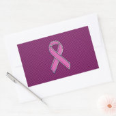 Roze koolstofbewustwording Fuchsia Carbon Fibre Rechthoekige Sticker (Envelop)