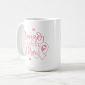 Roze koolstofborst kanker koffiemok (Voorkant links)