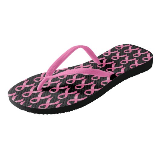Roze koolstofborst kanker teenslippers (Schuin)