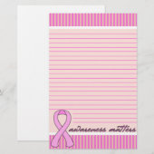 Roze koolstofborstkanker gelamineerd briefpapier (Voorkant / Achterkant)