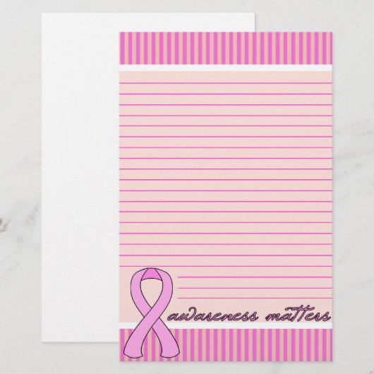 Roze koolstofborstkanker gelamineerd briefpapier (Voorkant / Achterkant)