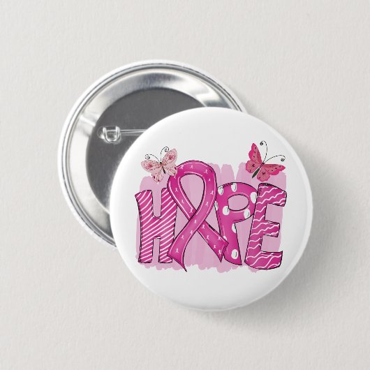 Roze koolstofvechteraarste borstkanker ronde button 5,7 cm (Voorkant /achterkant)