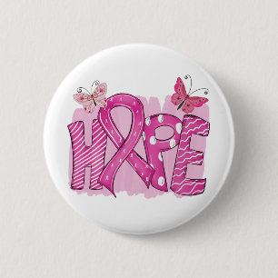 Roze koolstofvechteraarste borstkanker ronde button 5,7 cm