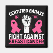 Roze koolstofvechterblaaskanker magneet (Voorkant)