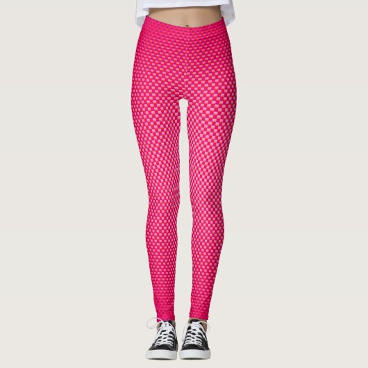Roze koolstofvezel gepatterd leggings (Voorkant)
