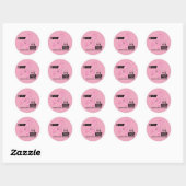 Roze koolstofzuiger borstkanker ronde sticker (Vel)