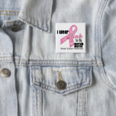 Roze koolstofzuiger borstkanker vierkante button 5,1 cm (In situ)