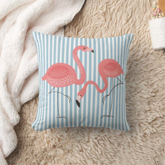 Roze koortsrokken met witte en blauwe strepen kussen (Deken)