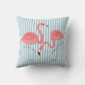 Roze koortsrokken met witte en blauwe strepen kussen (Achterkant)